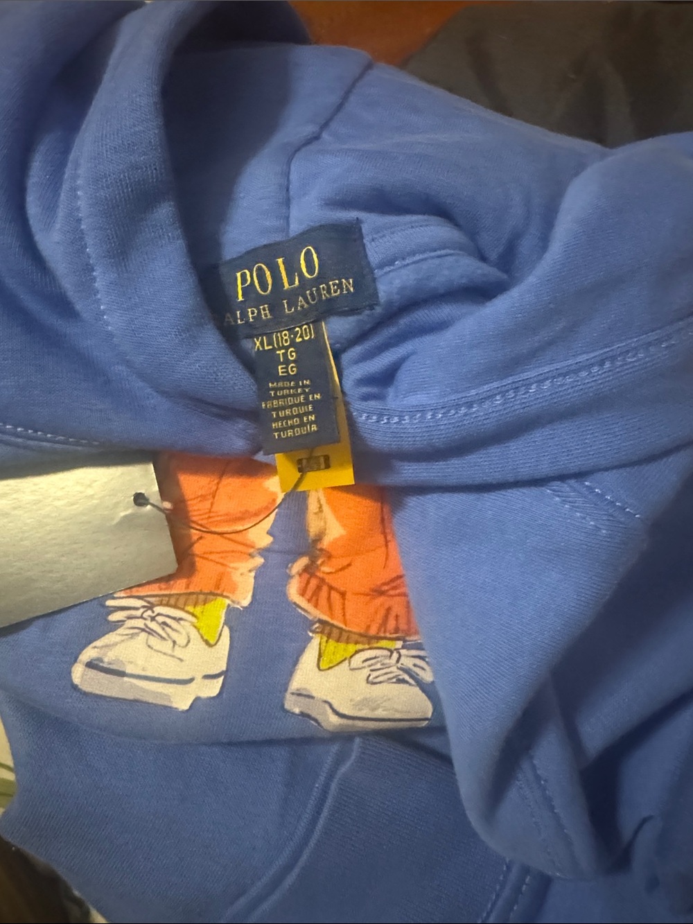 Ralph Lauren Polo Bear Fleece Hoodie in Periwinkle Blue - Picture 3 of 3
